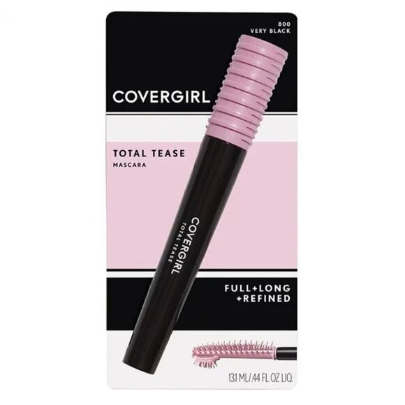 💖3/$15💖 COVERGIRL Total Tease Full + Long + Refined Mascara, 800 Very Black - Picture 1 of 6